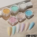 Glittery Rainbow Candy Nail Glitter Set - Ultra-Fine, Luminous Sugar Effect for Stunning Nail Art, Fragrance-Free, Ideal for Hands & Feet, Round Shape, Perfect for DIY Manicures, Nail Art Accessories
