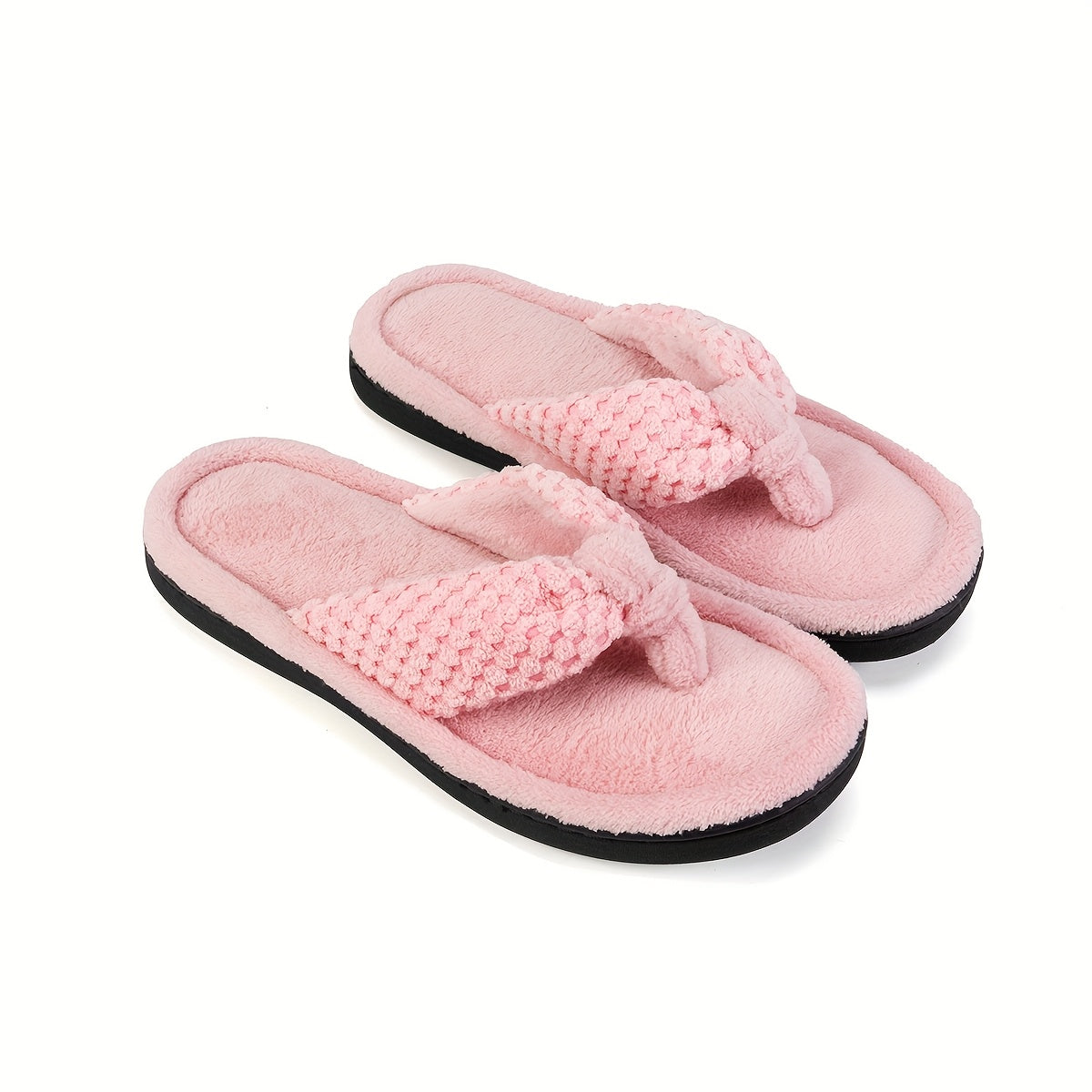Women'S Slides, Comfortable Soft Sole Flat Slippers, All-Season Solid Color Fabric Upper & Inner, TPR Sole, Machine Washable, Home Floor Slip-On Shoes