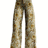 Y2K Women'S Pants Wide Leg Versatile Flared High Waisted Baggy Pants Abstract Geometry Element 3D Printed A Line Hanging Feel Casual Comfortable Loose Floor Length Pants Spring Autumn Polyester Hip Hop