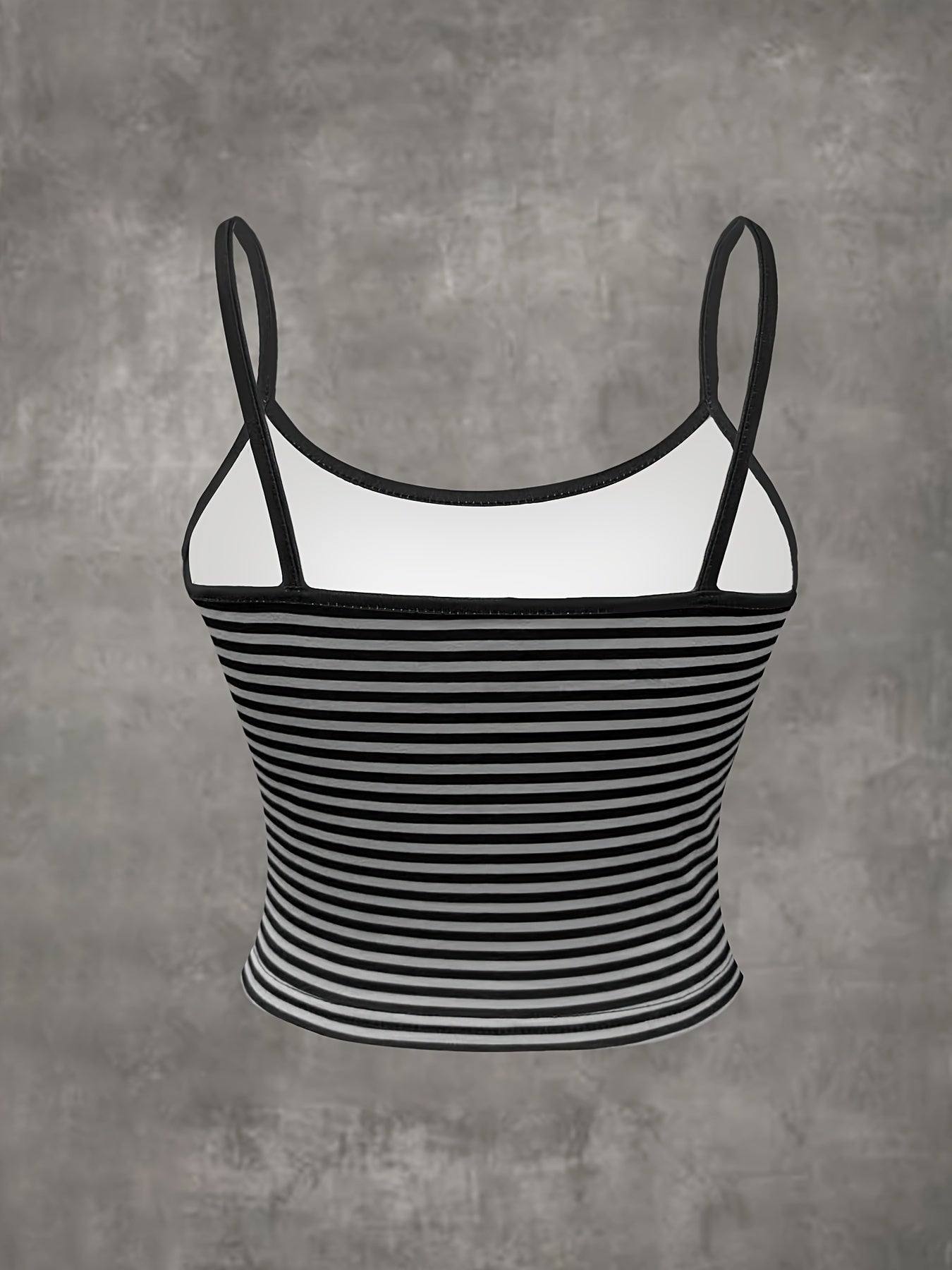 Casual Summer Spaghetti Strap Slingback Knit Fabric Polyester No Sleeve Tie Front Top with Striped Star Print