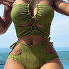 2023 New Split Bikini High Waist European and American Women's Swimwear Women's Vacation Swimwear
