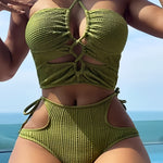 2023 New Split Bikini High Waist European and American Women's Swimwear Women's Vacation Swimwear