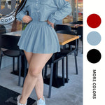 European and American Women's new spring/summer fashionable casual solid color skirt set