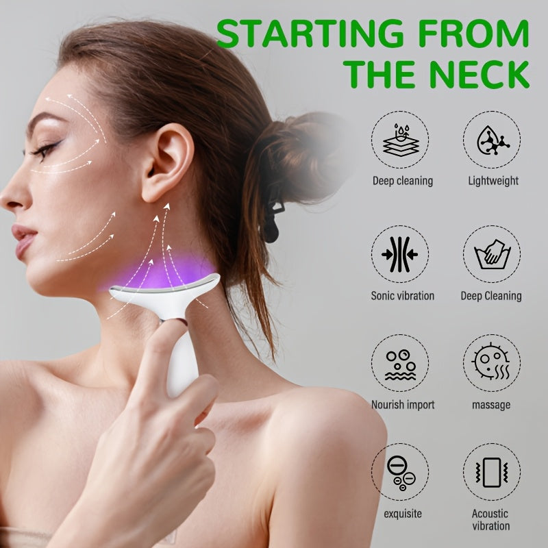 All-in-One Facial & Neck Rejuvenation Device - Cleansing, Microcurrent, Warm Moisturizing | Rechargeable Lithium Battery | Ideal Gift for Women, Beauty Device|Modern Aesthetic|Ergonomic Design