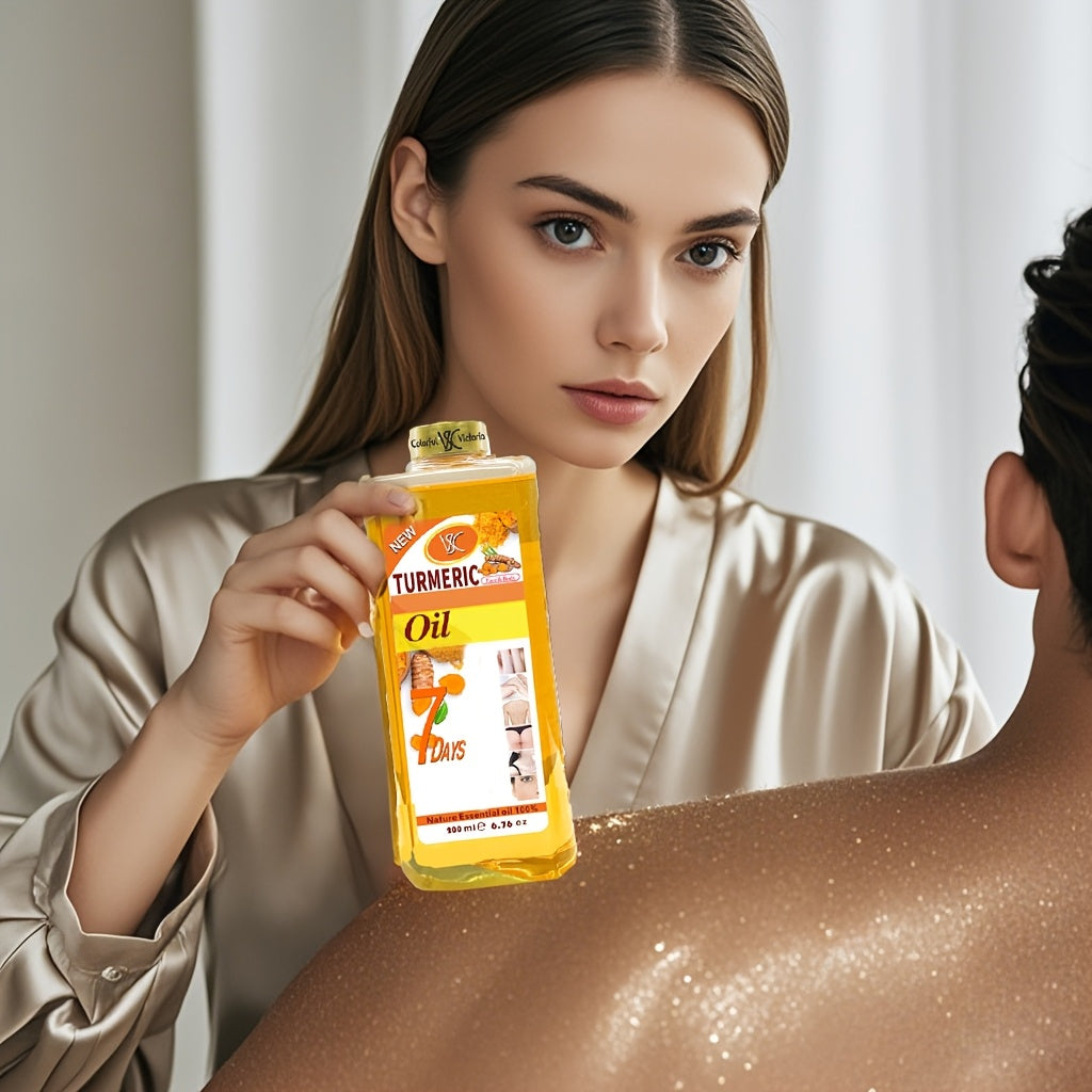 Turmeric Oil Facial & Body Massage Oil - All Light Beige Types, Glycerin-Based, Relaxation & Spa Quality, First Choice for Massage and Light Beige Care