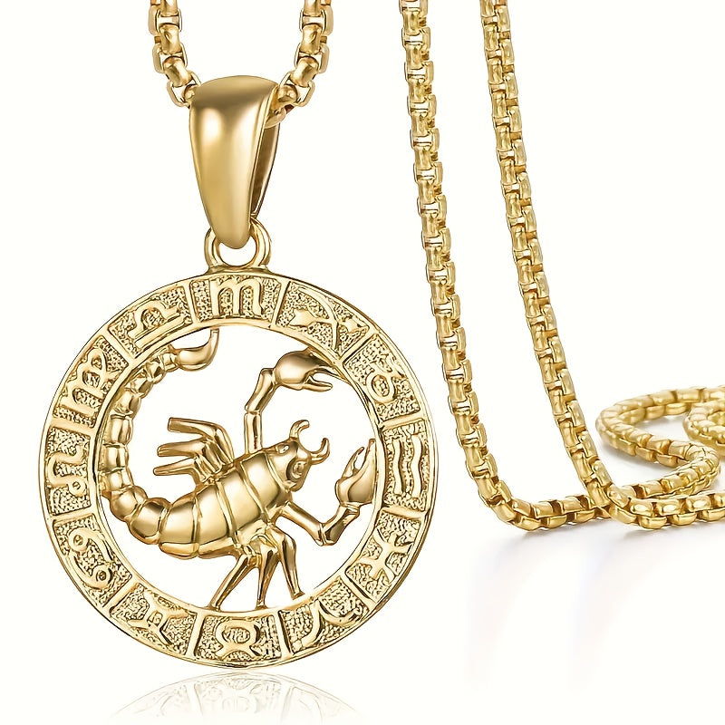 Women'S Men'S Pendant Necklaces 12 Horoscope Zodiac Sign Golden Aries Cancer Scorpio Aquarius Taurus Leo Gemini Virgo Libra Sagittarius Capricorn Pisces 12 Constellations Jewelry Gifts Perfect Birthday Christmas Valentine'S D
