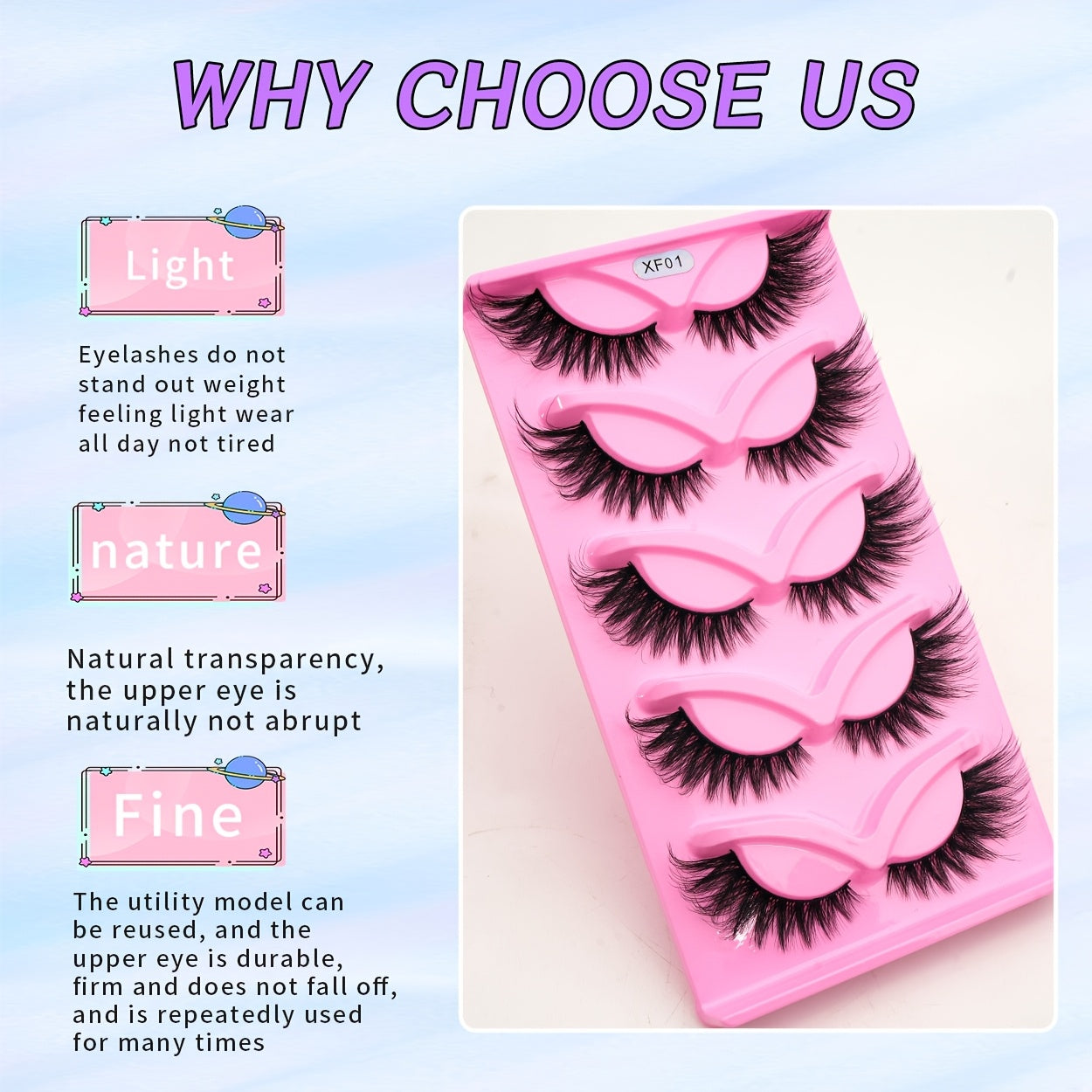 15 Pairs/3 Boxes of Cat Eye Lashes Natural Fluffy Mink Lashes 3D Natural False Lashes Fluffy Soft Cross Transparent Band Lashes Cartoon Lashes Must-have for Girls, Lash Cosmetics, Valentine's Day Gift for Women