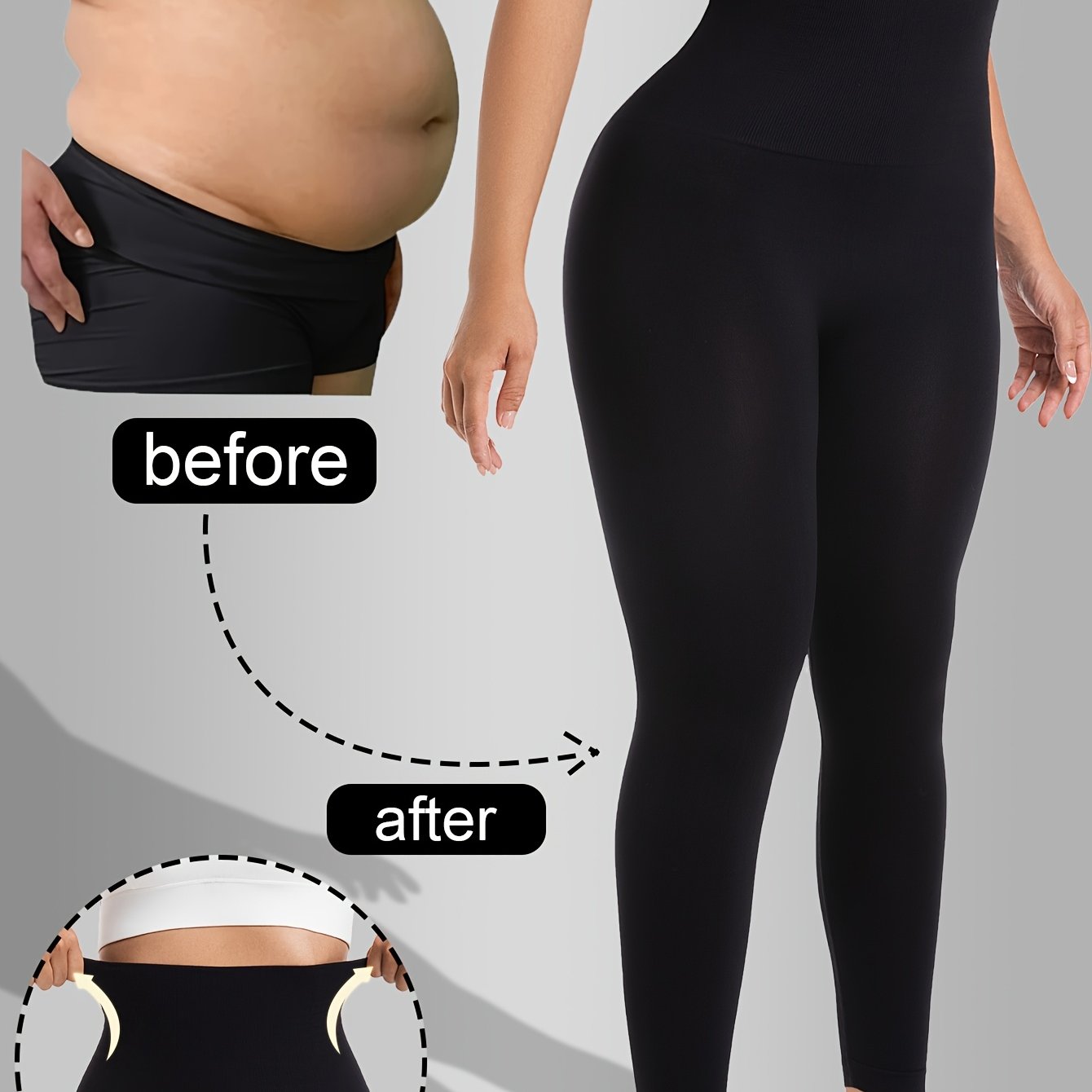 Women's High-Waisted Tummy Control Yoga Pants - Slimming Black Leggings for Fitness & Casual Wear, Stretchy & Supportive Design for All-Day Comfort