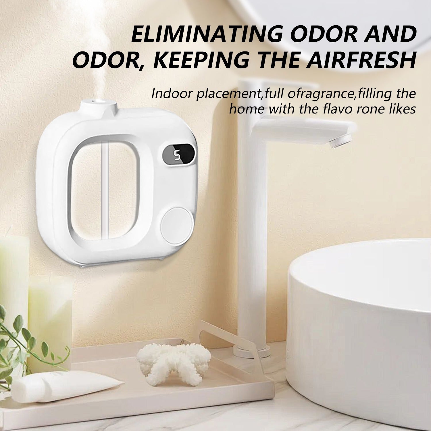 Automatic Mini Aromatherapy Diffuser, Mini Humidifier, Long-Lasting Deodorizer for Toilet and Bedroom, Night Light Function, Small Wireless and Portable Humidifier, Air Freshener Diffuser, Easy to Clean, Suitable for Plants,