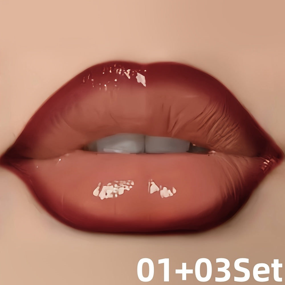 Pudaier Hydrating Lip Gloss & Lip Liner Set - 3D Precision Lip Definition, Dewy Finish for Every Occasion, Long-Lasting Matte Lipstick in Brown, Perfect for All Makeup Styles, Adult Skincare, Everyday Lip Care | Matte Lipstic