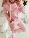 Casual Beaded Two-piece Set, Long Sleeve Pullover Hoodie & Drawstring Pants Outfits, Women's Clothing