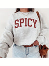 1pc Women'S Casual Crew Neck Sweater, Letter Print Long Sleeve Pullover for Autumn/ Winter, Knit Grey Sweatshirt