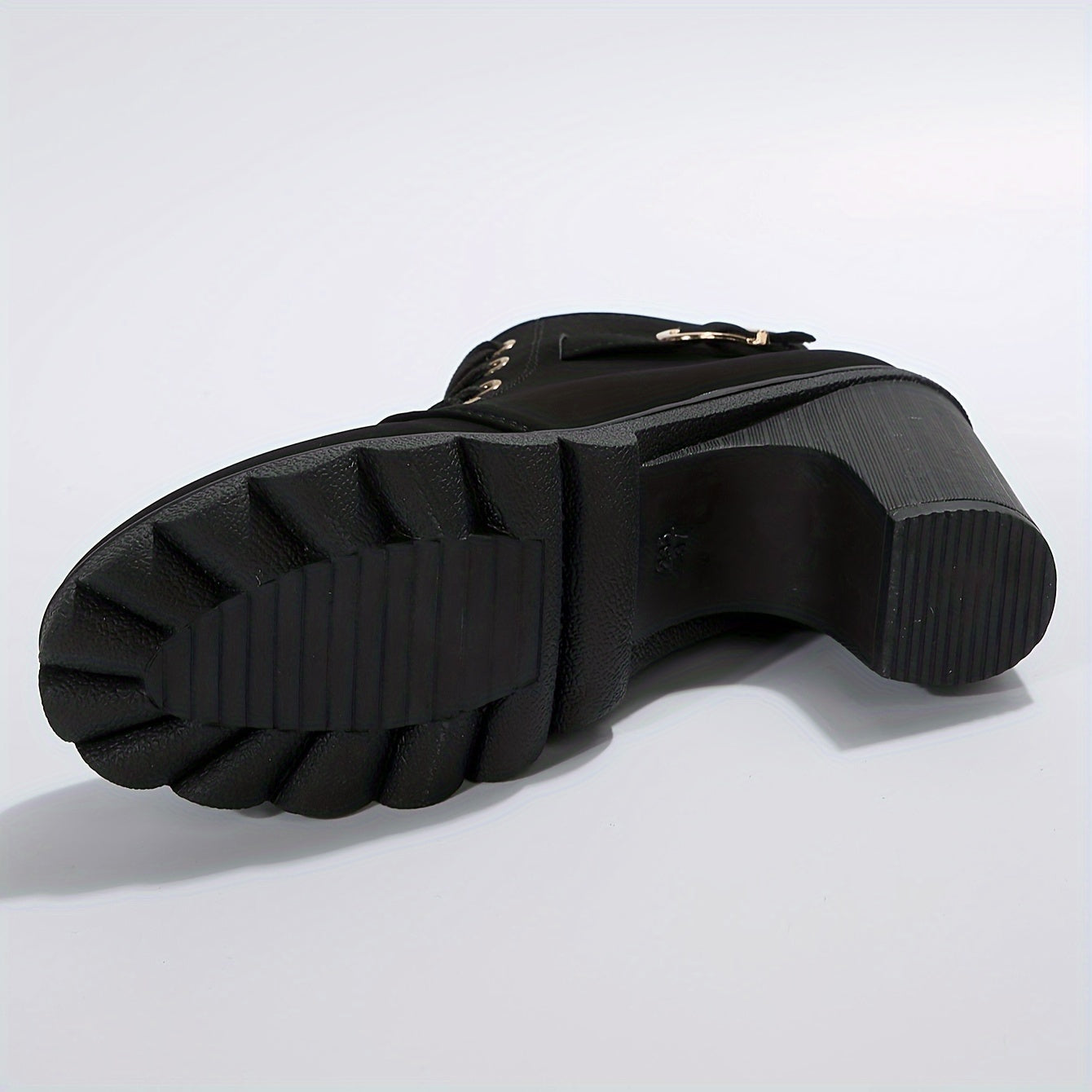 Trendy Womens Chunky Heel Ankle Boots - Secure Lace-Up, Smooth Zipper, Supreme Comfort - Mid-Calf Height, Stylish Design