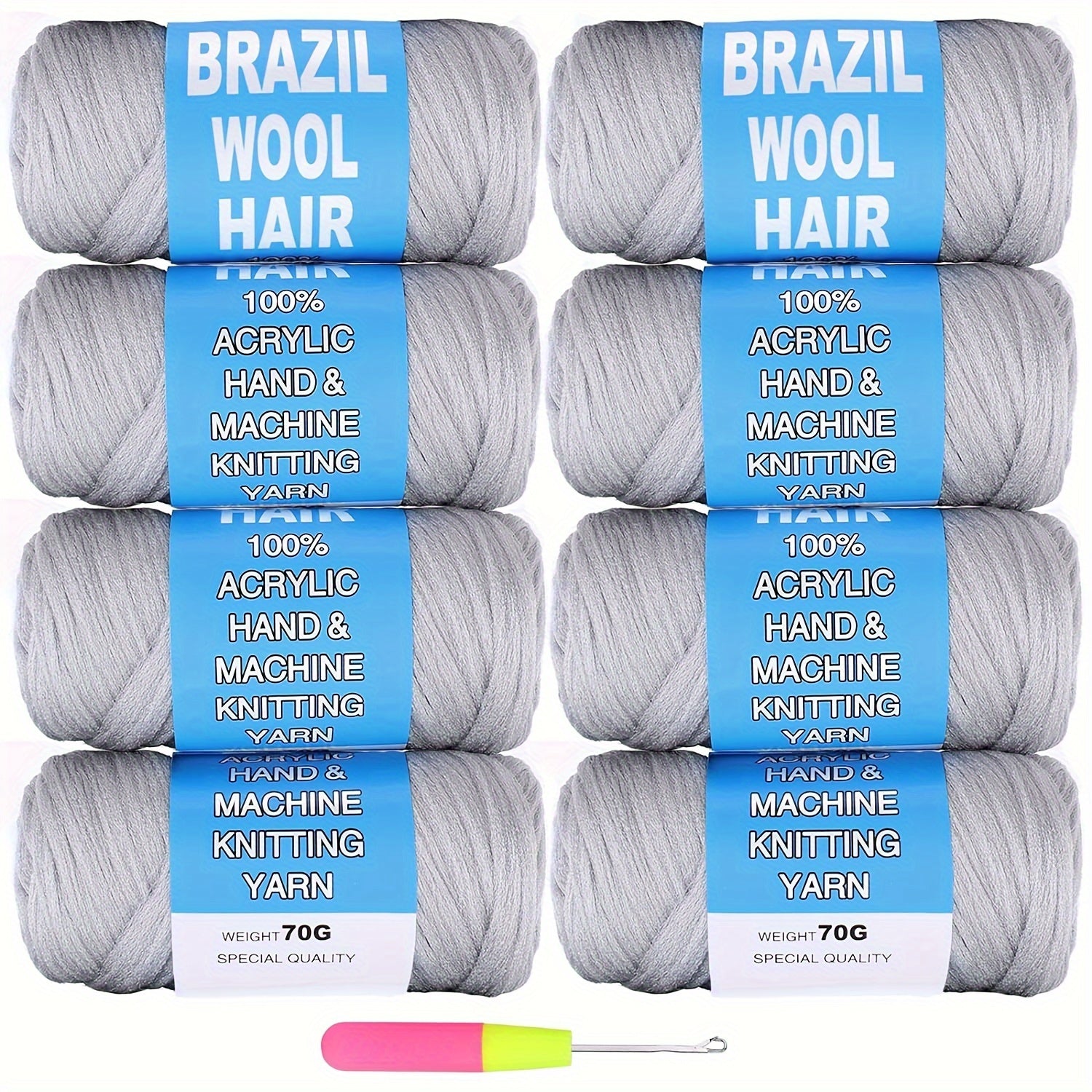 8 Pcs Black Brazilian Wool Hair For Braiding Hair Acrylic Yarn Crochet Box Braids Senegalese Twist Jumbo Braids Faux Locs Crochet Hair For Women Synthetic Braiding Hair Extensions Halloween Christmas