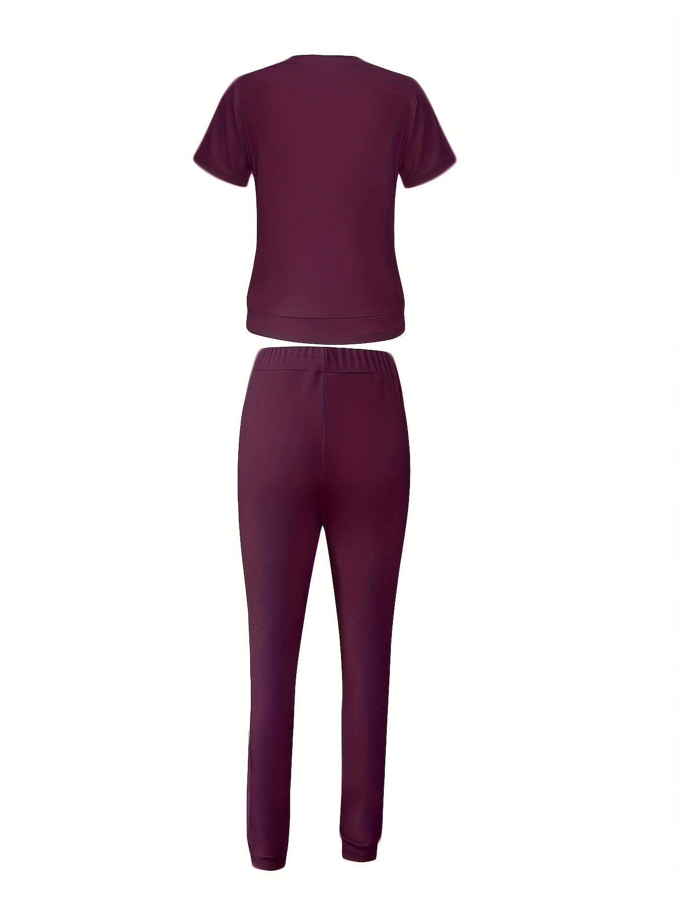 Casual Letter Print Two-piece Set, Short Sleeve T-shirt & Side Striped Pants Outfits, Women's Clothing