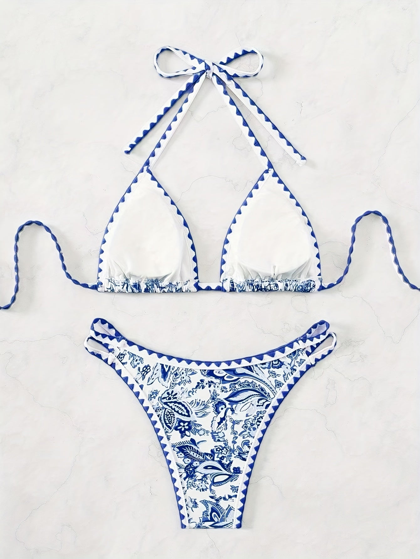 Ethnic Style Broken Grass Pattern Bikini
