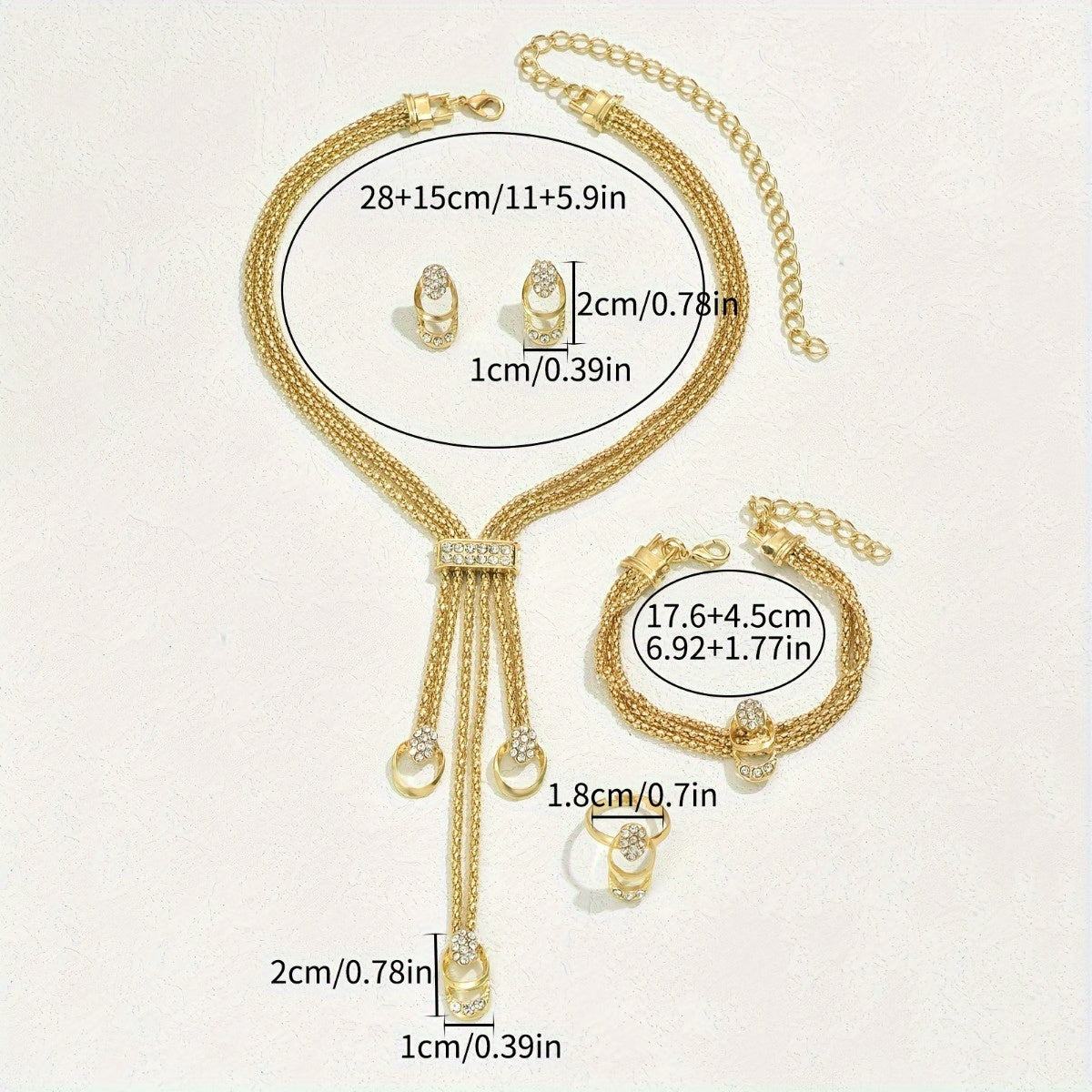 5pcs of Boho Chic fake jewelry Luxurious bride wedding party accessories classic everything
