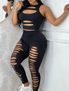 Women's Fashion Ripped Vest Set