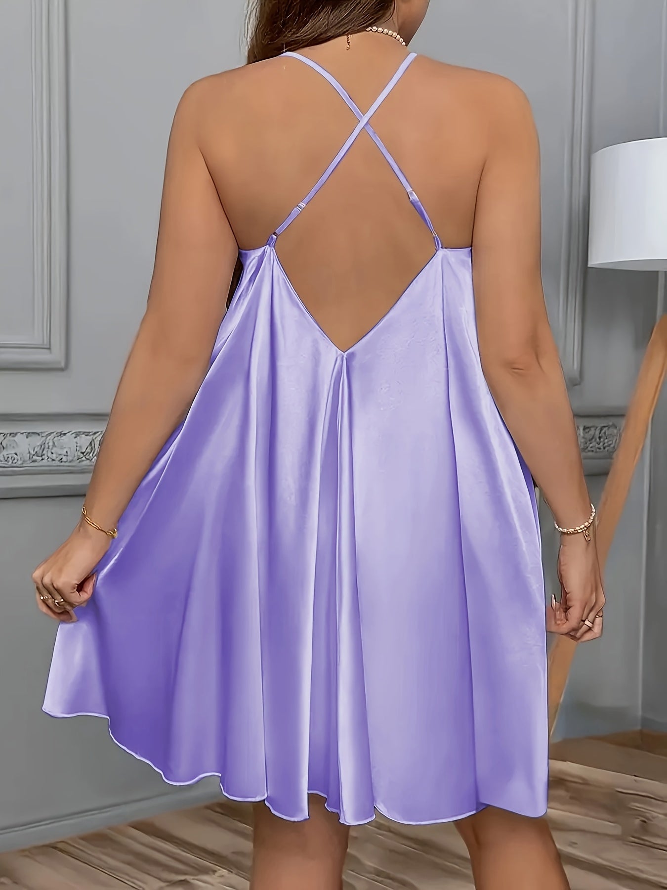 New Set of 3 Pajamas for Women, Solid Color Sexy Suspender Nightgown and Home Clothes Can Be Worn Outside