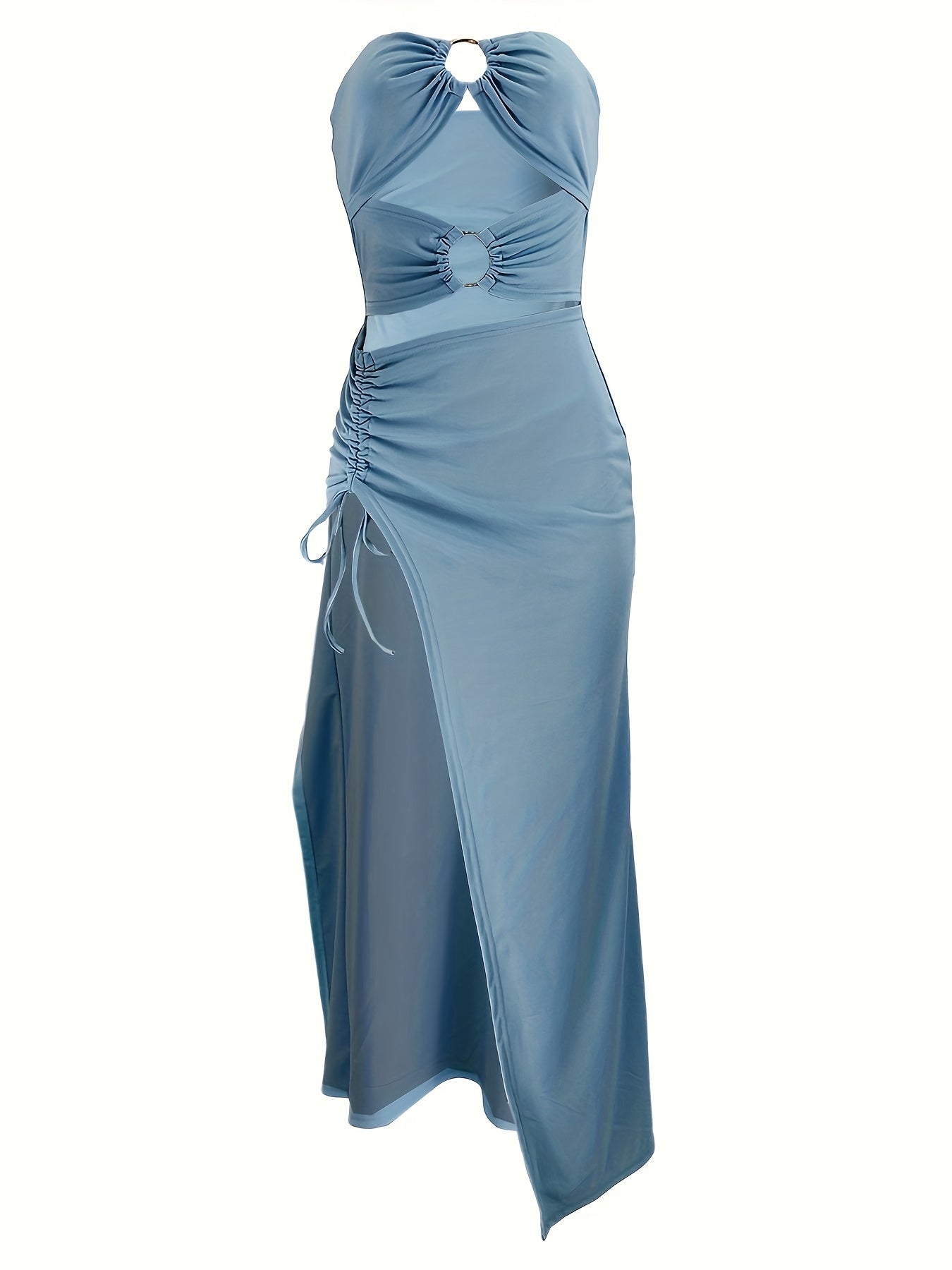 Cut Out Drawstring Dress, Y2K Sleeveless Dress For Party & Club - Women's Clothing -  Stylish & Trendy Design - Perfect for Night Out & Festivals - Ideal Gift for Fashionable Women