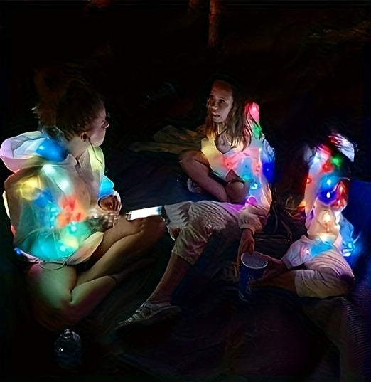 1pc Of Luminous Clothing, LED Jacket, Glittering Jacket, Hooded Sweatshirt, Carnival Light, Adult Clothing, Family Clothing, Men'S And Women'S Dance Club Luminous Clothing