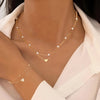 3pcs Simple Heart Imitation Pearl Necklace Bracelet Jewelry Set, Suitable for Women'S Dating, Holiday Gifts, Daily Matching