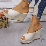 Women's Platform Slip On Sandals, Casual Summer Walking Wedge Sandals, Non-slip Holiday Beach Sandals