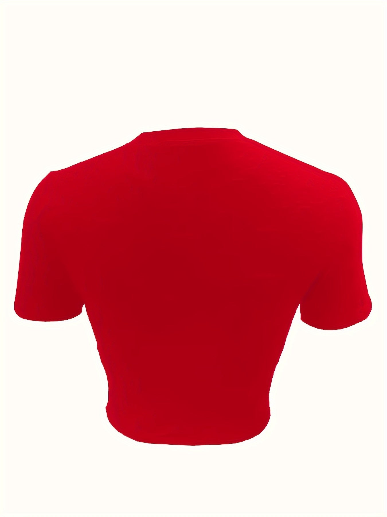 Letter Print Crew Neck T-Shirt, Y2K Short Sleeve Crop T-Shirt For Spring & Summer, Women's Clothing