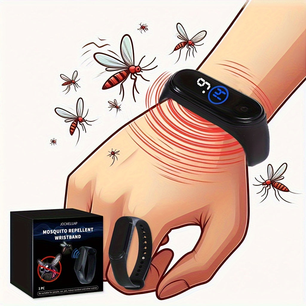 1pc Unisex Fashionable Sports Electronic Mosquito Repellent Wristband, Touch Screen, Casual Style, Plastic Material, No Precious Metal Plating, Pridola