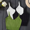 3-Pack Valentines Day Cable Knit Cami Tops - Soft V-Neck, Sleeveless Slim Crop, Adjustable Straps, Versatile Layering Essential - Womens Clothing, Celebrate Love in Style
