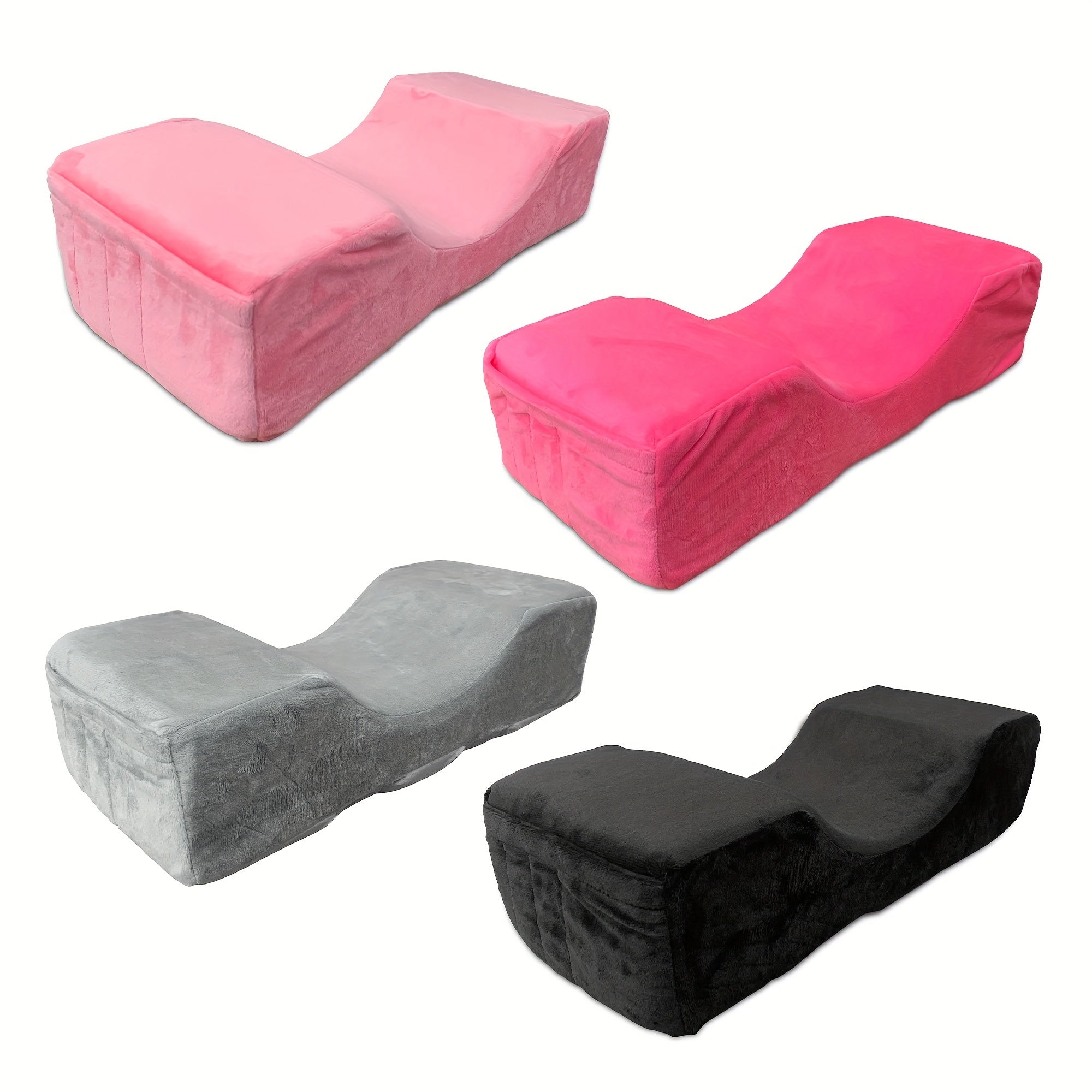 Mollie Lipper U-Shaped Eyelash Extension Pillow - Hypoallergenic, High Rebound Comfort Cushion in Pink, Gray, & Black for Lash Techs and Makeup Artists
