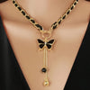 Ladies' Black Pendant Necklace, Bohemian Elegant Style, Necklace with Tassel Pendant, Collarbone Chain Jewelry