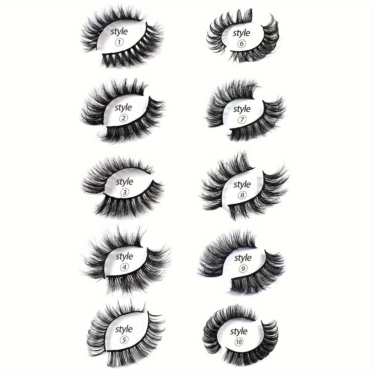 100 Pairs of 3D Mink False Eyelashes Set - Natural, Lengthy, Fluffy, Curled, Dense Multi-Style Mixed Lengths for Daily Travel, Portable Cat Eye Eyelash Extension