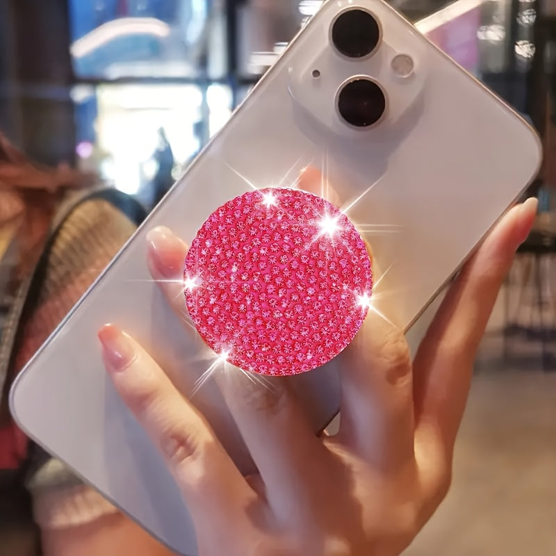 A Sparkling Diamond Phone Pull-Out Stand, a Creative And Colorful Foldable Phone Holder, Perfect for Lazy Users And an Ideal Gift for Holidays.