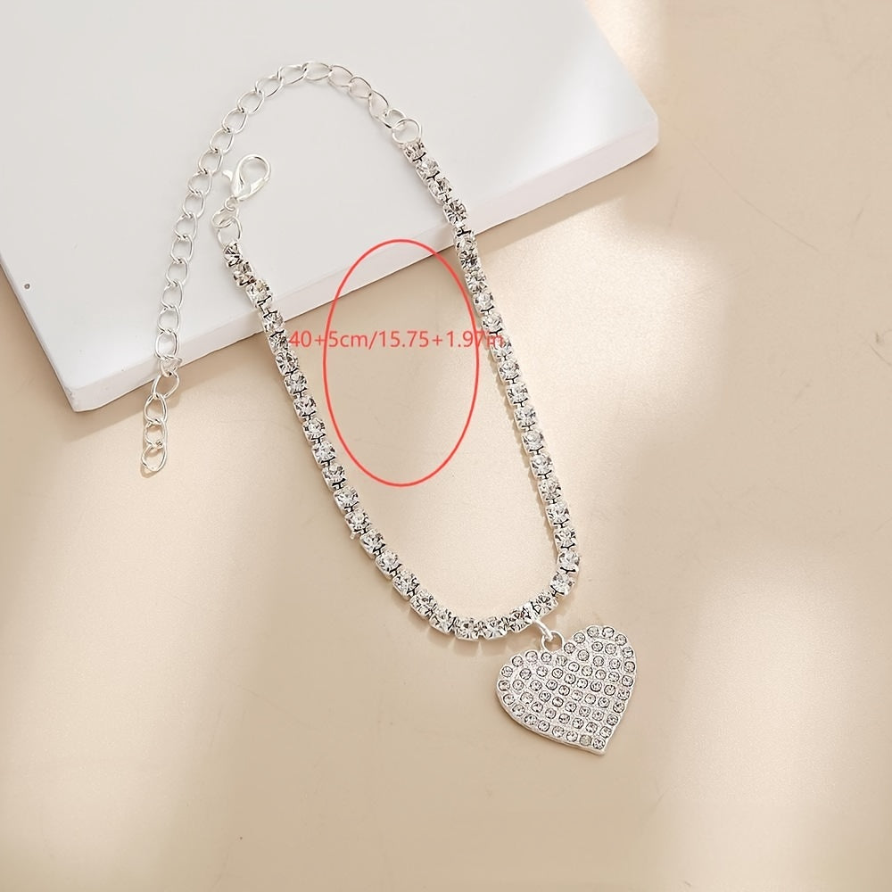 Butterfly Rhinestone Bracelet/Anklet & Necklace Set - Elegant, Perfect for Christmas, , Party, Women's Gift