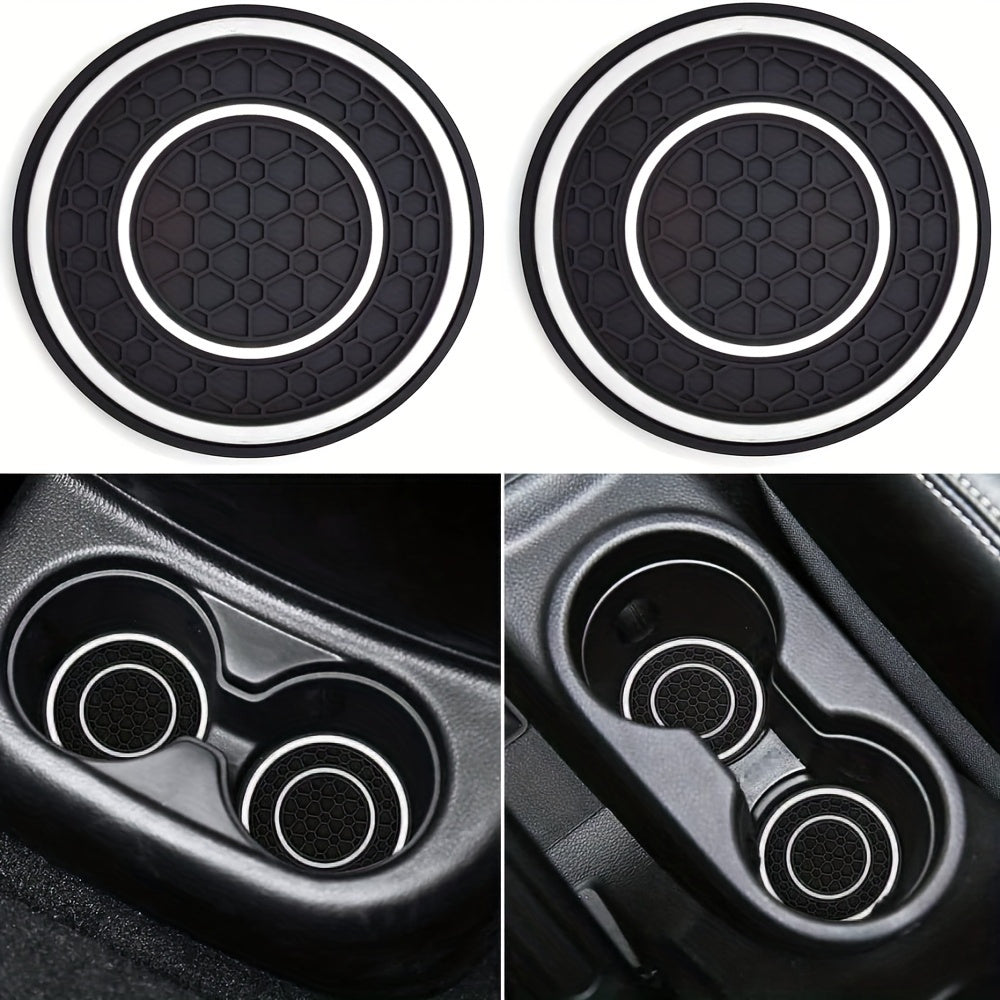 Advanced Silicone Vehicle-Mounted Cup Holder Coaster-Non-Slip, Dustproof, Easy to Clean-Suitable for Most Car Models, Red and Black Design