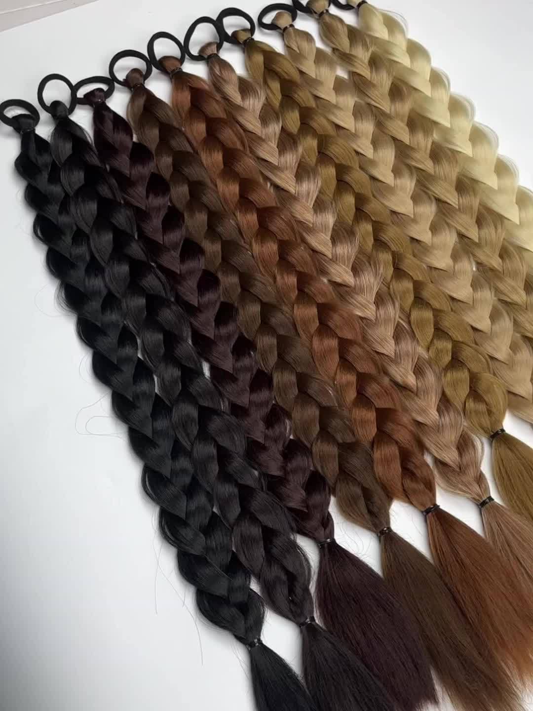 Braided Long Ponytail Extensions With Elastic Band Hair Synthetic Fiber 24Inch Blonde Braids Pony Tail Hair Accessories For Party Daily Use Halloween Christmas