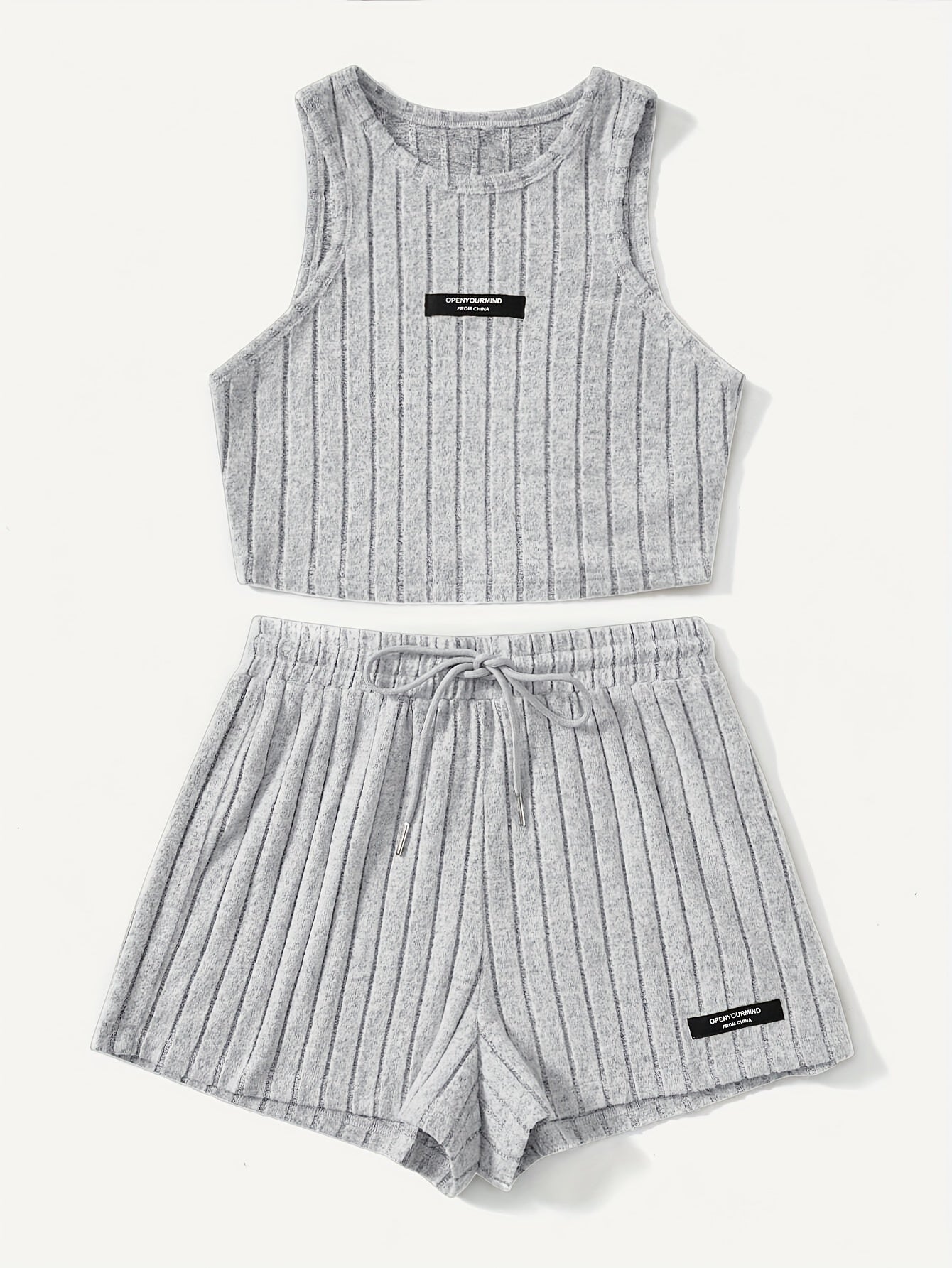 Elegant Directional Fashion Women'S Striped Skin-Friendly Tank Top And Shorts Set