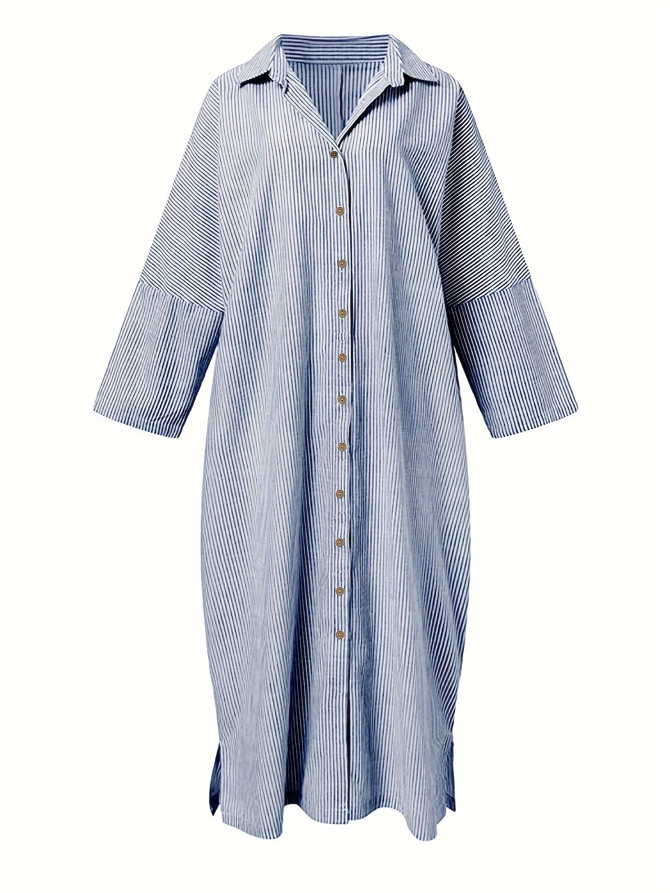 Women's Long Sleeve Striped Shirt Dress