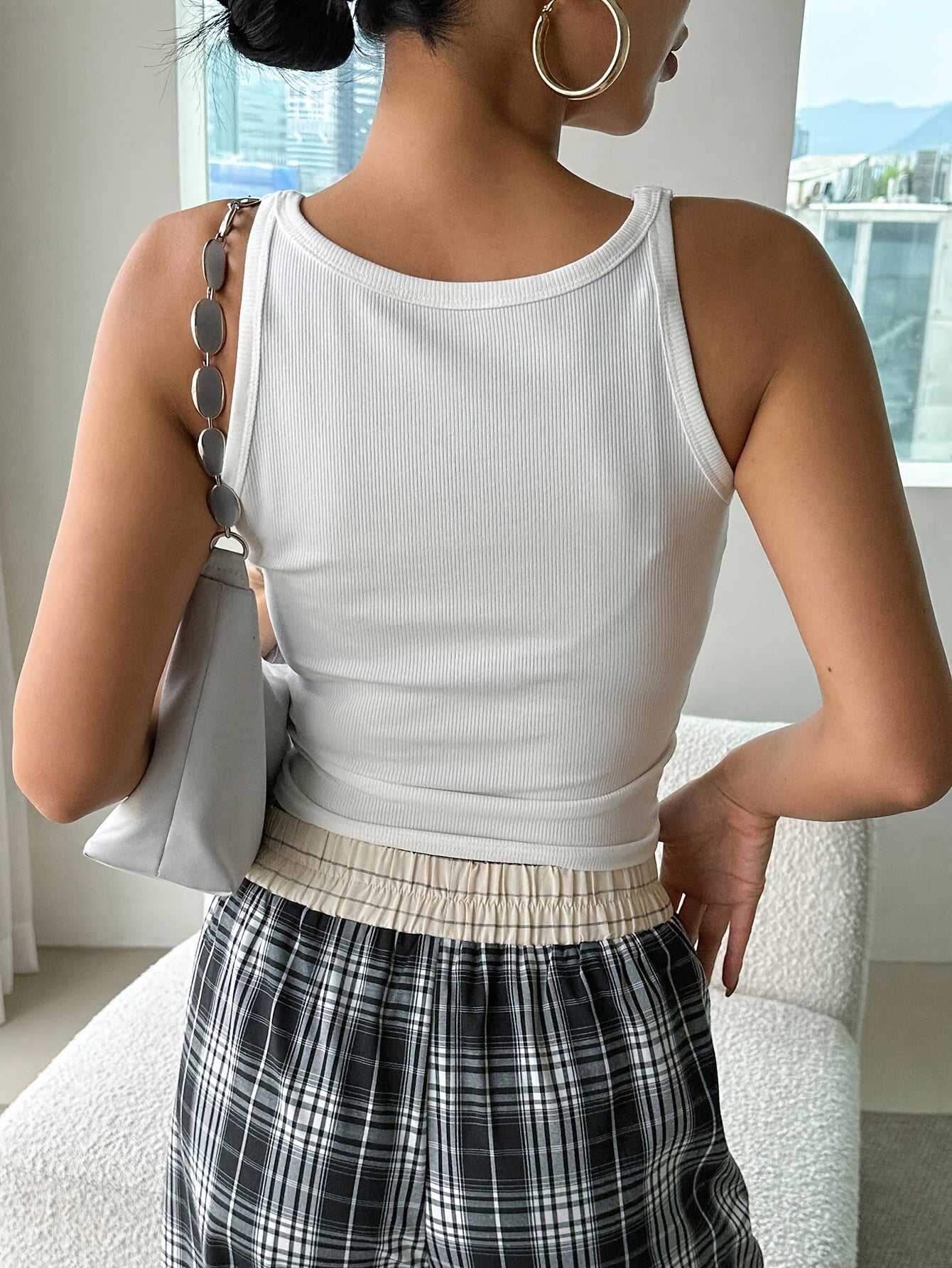 Women'S Solid Color Ribbed Tank Top