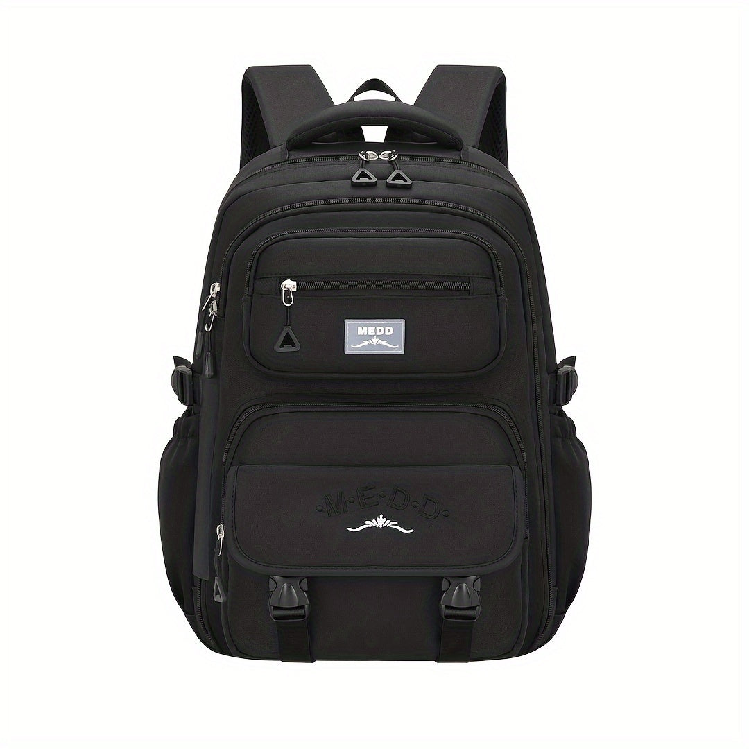 15.6-Inch Large Capacity Minimalist Laptop Backpack - Water-Resistant Nylon, Lightweight, Trolley Sleeve, Laptop Compartment, Zipper Closure, 80cm Adjustable Shoulder Strap - Perfect for Outdoor Travel, Casual Fashion, and Da
