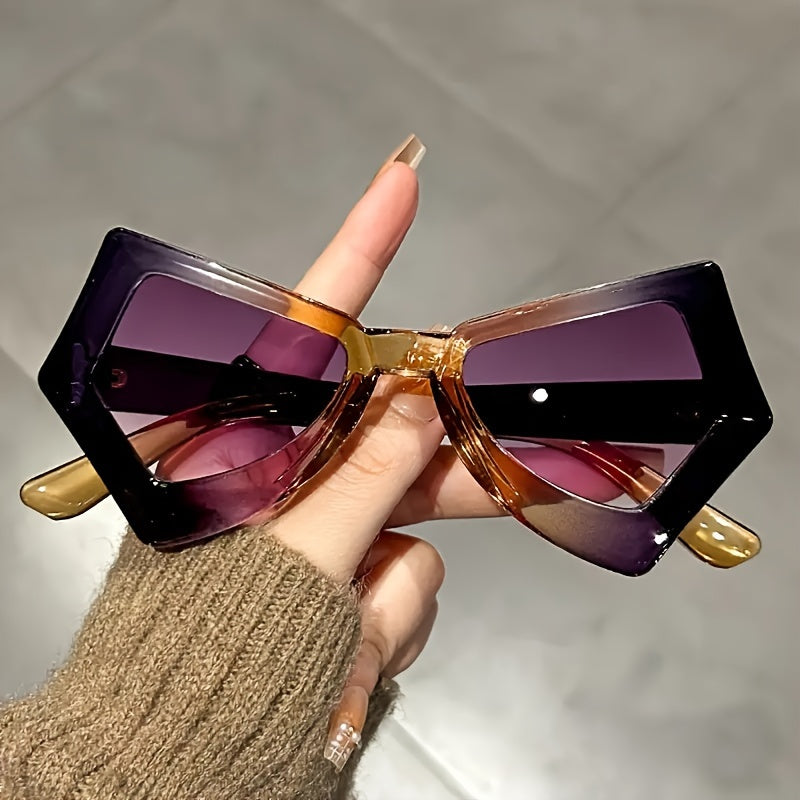 Colorful Novelty Stylish Irregular Cat Eye Butterfly Glasses - Eyeglasses