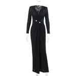 New Stylish V-neck Long-sleeve Split Dress