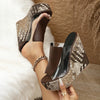 Elegant Women's Brown Transparent Wedge Shoes - Fashionable Slip-On Platform Heels for Parties & Casual Wear, Durable PVC Material, Wraparound High Heel Shoes