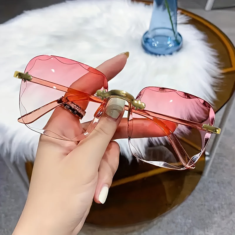 3pcs New Style Frameless Fashion Glasses, Trendy European And American Angular Glasses for Both Men And Women.