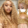 Elegant Deep Wave Lace Front Wig for Women - 13x6 HD Lace, Pre-Plucked & Glueless Human Hair, 180% Density, Blonde Curly Style, Natural Look, Full Coverage, Perfect for Everyday or Special Occasions