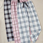 Women's Fashion Pajamas and Home Clothes Pajama Pants Spring, Autumn and Winter Women's Three-Pack Pajama Pants Women's Bow Print Plaid Fashion Pajama Pants Three-piece Set with Elastic Waist Style Suitable for All Seasons Ho