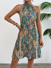 Floral Print Sleeveless Pleated Summer Dress for Women