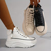 2024 Trendy High-Top Women's Sneakers - Comfortable, Non-Slip, Durable Casual Shoes with Lace-Up Design and Round Toe - For Women - Suitable for Casual Wear - Perfect Gift for Fashionistas