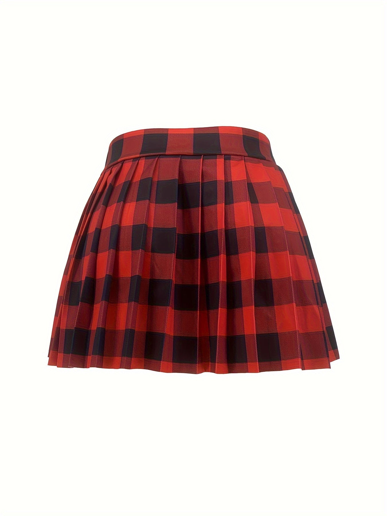 Stylish Plaid High Waist Mini Skirt - Pleated, Flared, Flowy, Sexy Design - Perfect for Spring and Summer, Women's Fashion Clothing, Casual Wear